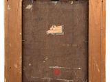 an old picture frame with a picture of a cat on it