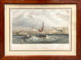 une image d'une peinture représentant un bateau dans l'eau
