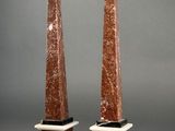 pair of marble obelisks on marble bases