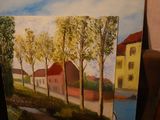 a picture of a painting on a window sill
