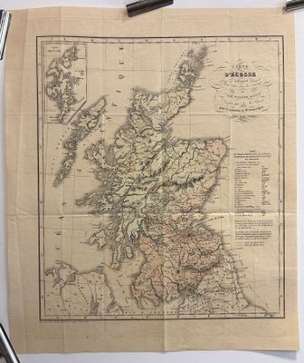 an old map of the british isles on a piece of paper