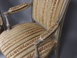 pair of antique french armchairs with upholstered arms