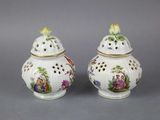 pair of chinese porcelain vases with painted flowers and birds