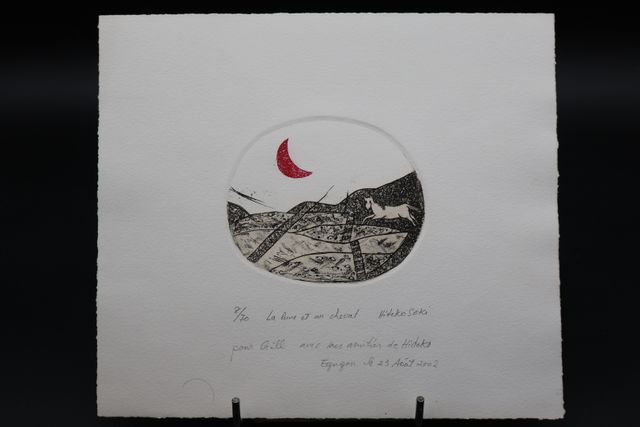 Trois estampes justifiées d’Hideko Seki. (Non encadré, sur papier...