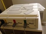 an image of a stack of electronic equipment sitting on a desk