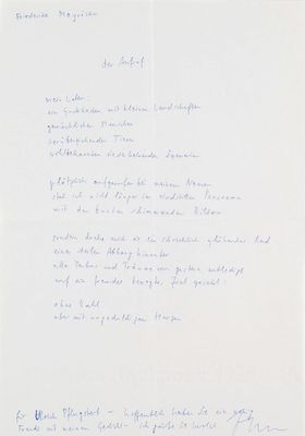 lettre écrite à l'encre bleue sur une feuille de papier blanc