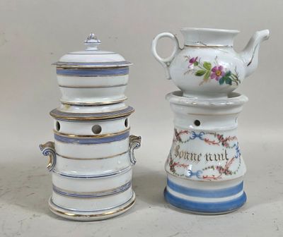 two different types of teapots and cups on the table