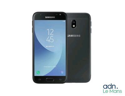 Le smartphone Samsung Galaxy J2 est présenté en noir.