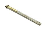 a close up of a pen on a white background