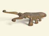brass elephant figurine on a white background with a white background