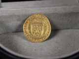 l'image d'une pièce d'or sur laquelle figure une couronne, dans un coffret