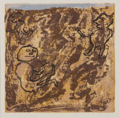 une image représentant un tableau où l'on voit un homme et une femme assis sur un rocher