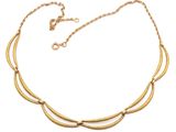 a gold plated necklace with three oval links and a chain