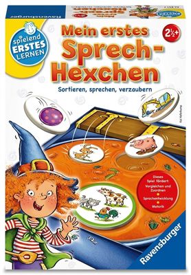 a children ' s book with a picture of a girl in a witch hat