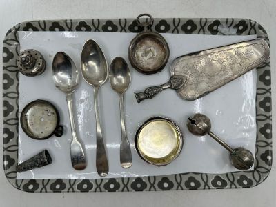 Lot de couverts, pièces à servir et divers en argent bas tit…