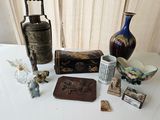 a table with a lot of different items on it
