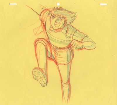 dessin représentant un homme en tenue de baseball, tenant une batte dans une main et une raquette de tennis dans l'autre