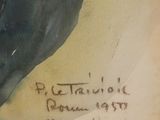 a picture of a painting of a horse on a wall