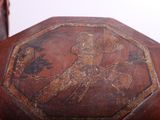 a wooden box with a picture of a woman on it