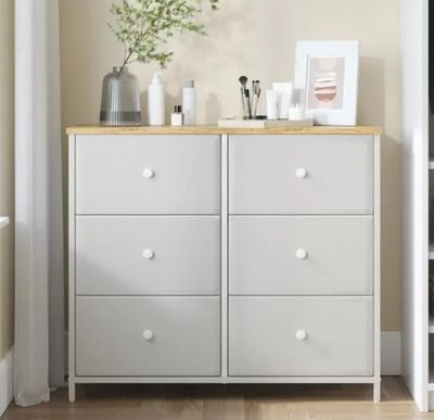 Commode, SONGMICS Meuble de Rangement avec 6 Tiroirs en Tiss…