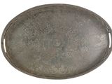an image of a silver tray with a floral design on it