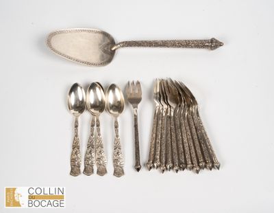 Ensemble de 12 fourchettes à gâteau et une pelle à tarte en … - Photo 1