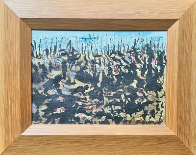 Henri MICHAUX 1899-1984 Huile sur toile panneau 1981