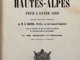 an old book with a black and white image on it