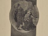 un vieux dessin en noir et blanc représentant un homme et une femme dans un cercle