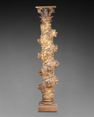 ITALIE - XIXe siècle. COLONNE torse d'ordre corinthien à déc…
