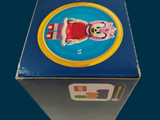 a box with a picture of a fireman and a dog on it