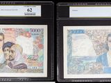deux billets de banque sur lesquels figurent les portraits d'un homme et d'une femme