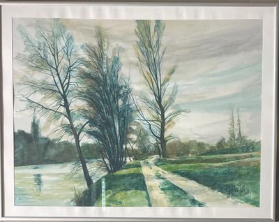 a picture of a painting on the wall of a house