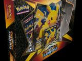 the box contains a pokemon trading card game, including pikachu and pikachu