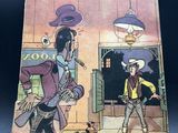 an old comic book with a cowboy and a cowboy in the background