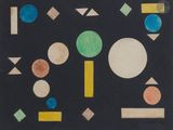 une image représentant une peinture composée de formes géométriques sur fond noir