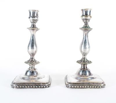paire de chandeliers anciens en argent