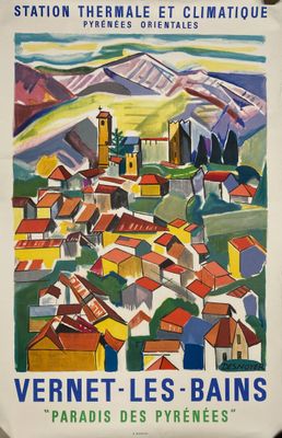 D'après François DESNOYER Affiche Vernet les bains, Paradis …