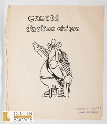 MAI 1968 Comité d’action civique - Mai 68 Fond jaune, imprim…