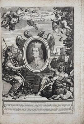 un dessin en noir et blanc représentant le portrait d'un homme entouré d'anges