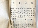 an old book with chinese writing on it sitting on a table