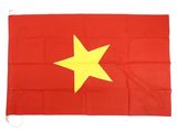 a red and yellow flag with a star on it