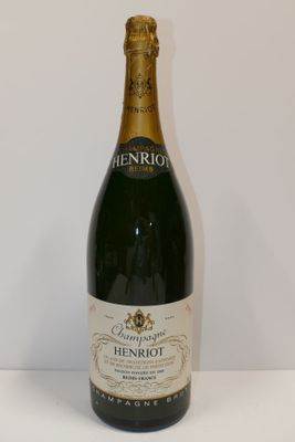 a bottle of champagne that is sitting on a table