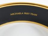 michael fry team black and gold plate with gold trim