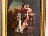 une image d'un tableau représentant une femme tenant un enfant dans ses bras