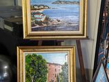 deux tableaux posés côte à côte sur un chevalet