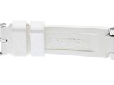 the strap is white and has a white buckle on it