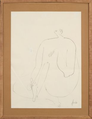 George Apostu (1934-1986) Femme Crayon sur papier signé en b…