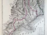une vieille carte des montagnes et des fleuves des États-Unis