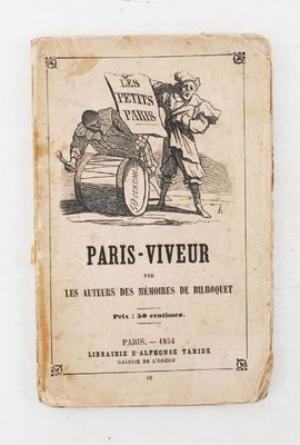un vieux livre français avec l'image d'un homme sur une charrette